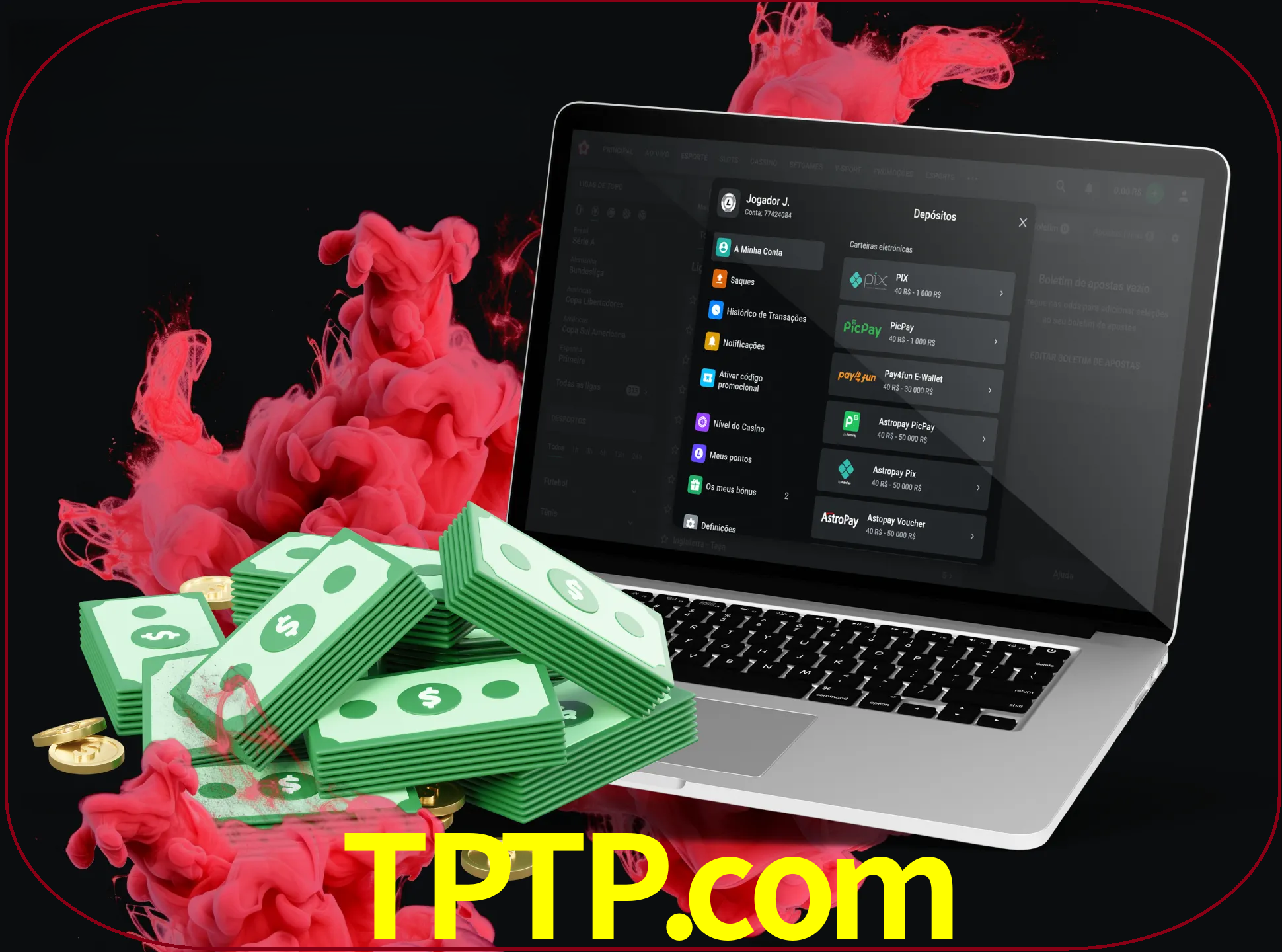 Para efetuar um depósito na sua conta tptp, basta escolher o método de depósito e especificar o montante.