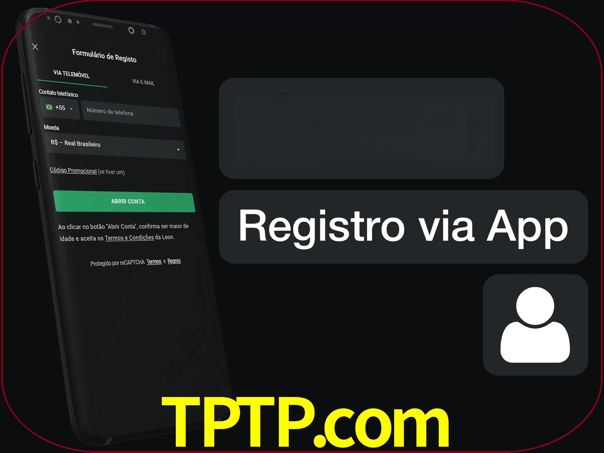 Registre-se com duas etapas usando o aplicativo.
