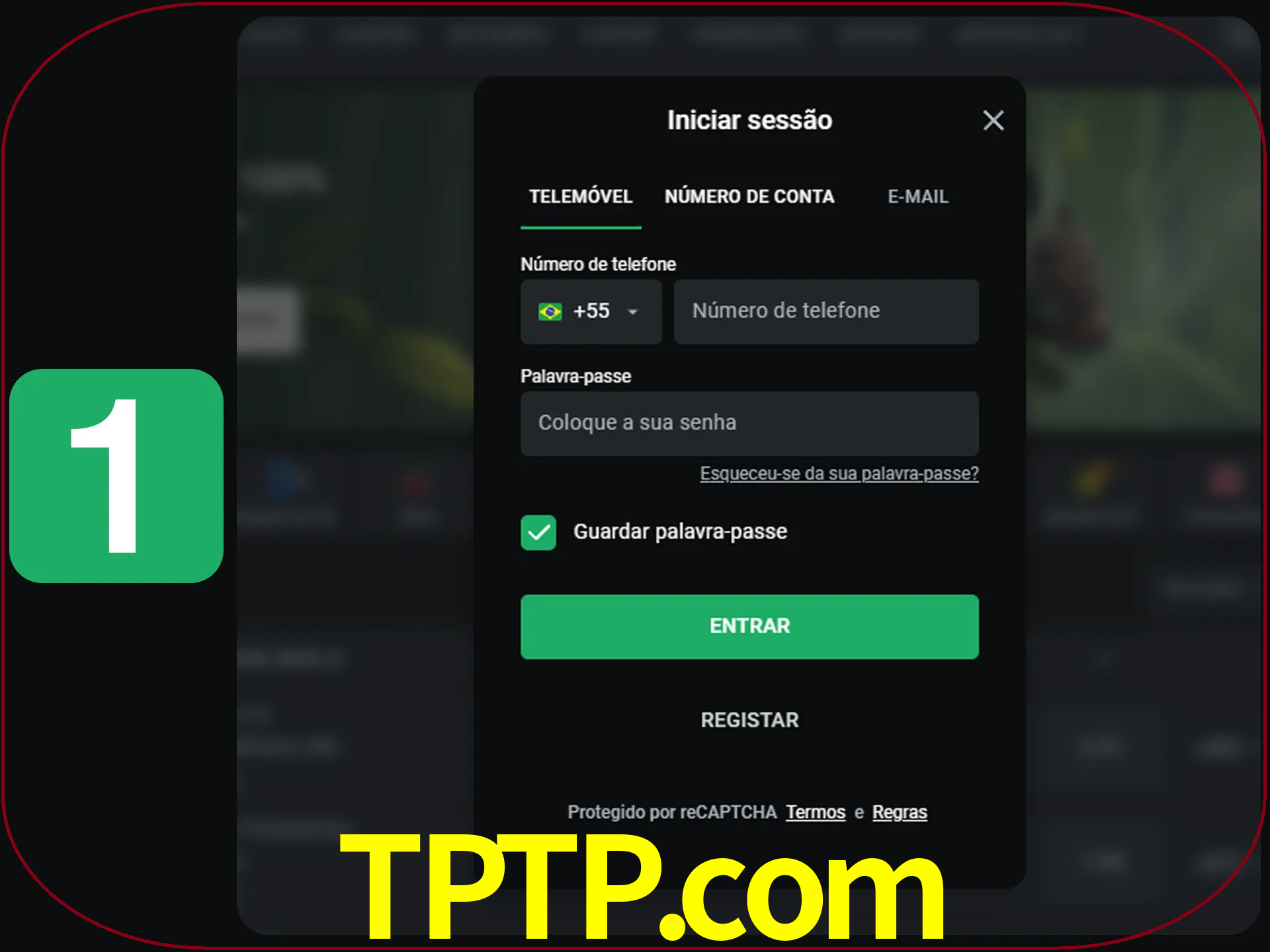 Clique no botão Entrar.